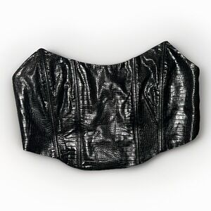 White Fox Boutique Faux‎ Leather Corset Bustier - Women's Size Large